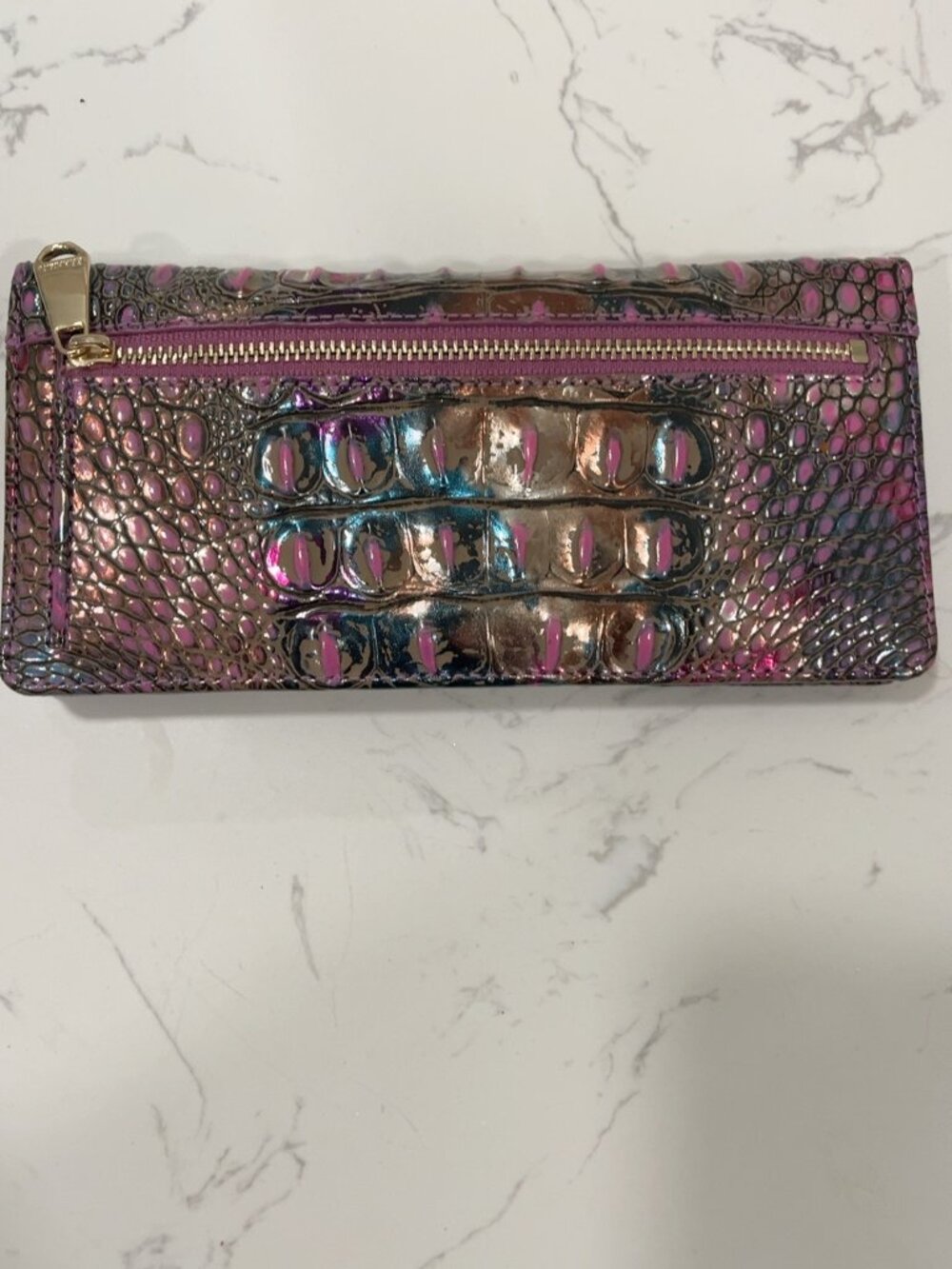 Brahmin Veronica Spotlight Melbourne Multicolor Croc Leather Wallet - Picture 3 of 3